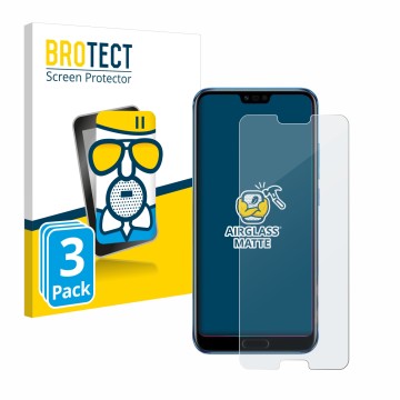 Vorderseite einer Produktverpackung mit dem Markenlogo BROTECT. Daneben ist das Gerät Honor 10 mit dem zugehörigen Displayschu