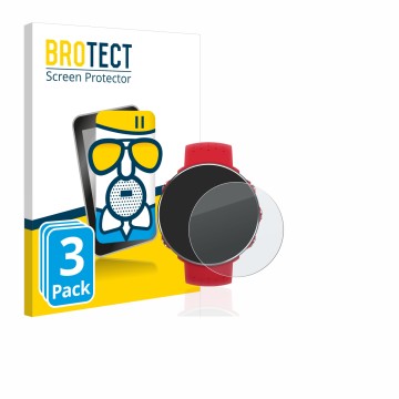 Front side of a product packaging with the brand logo BROTECT. Next to it is the device Polar Vantage M shown with the corresp