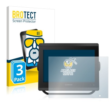 Parte frontal de un envase de producto con el logotipo de la marca BROTECT. Al lado se muestra el dispositivo Garmin GPSMAP 84