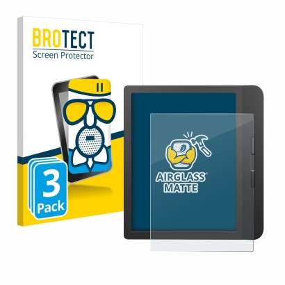 Face avant d’un emballage produit avec le logo de la marque BROTECT. À côté, l’appareil Tolino Vision 5 est représenté avec la