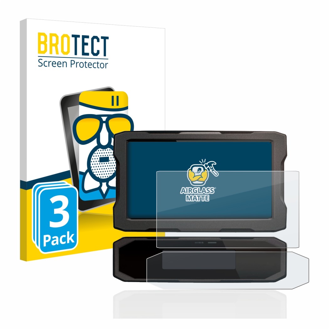 Vorderseite einer Produktverpackung mit dem Markenlogo BROTECT. Daneben ist das Gerät Honda CRF1100L 2020 Tachoanzeige mit dem