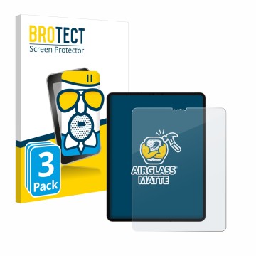 Vorderseite einer Produktverpackung mit dem Markenlogo BROTECT. Daneben ist das Gerät Apple iPad 12.9