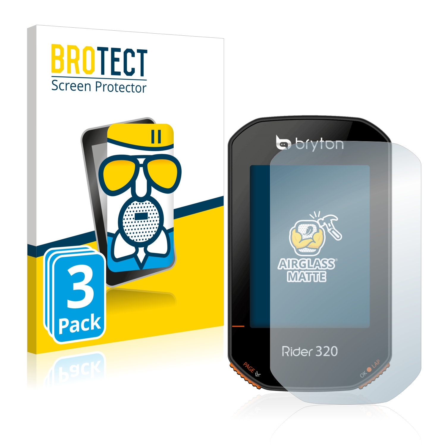 Anti-Reflex Anti-Fingerprint BROTECT 2X Entspiegelungs-Schutzfolie kompatibel mit Bryton Rider 320 Displayschutz-Folie Matt 