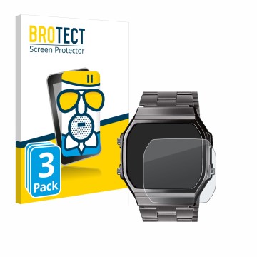 Parte frontale di una confezione del prodotto con il logo del marchio BROTECT. Accanto è raffigurato il dispositivo Casio A168