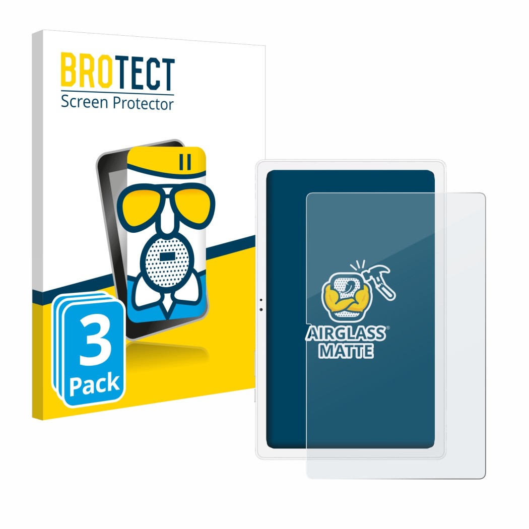 Vorderseite einer Produktverpackung mit dem Markenlogo BROTECT. Daneben ist das Gerät Samsung Galaxy Tab A7 10.4 WiFi 2020 mit