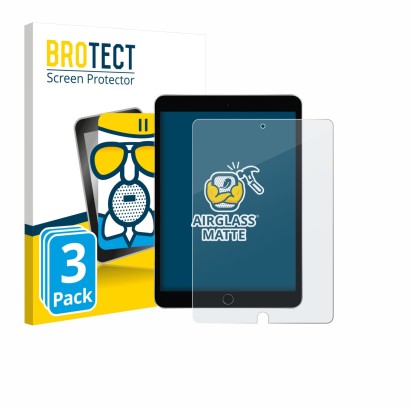 Face avant d’un emballage produit avec le logo de la marque BROTECT. À côté, l’appareil Apple iPad 10.2" 2020 (8ème Gen.) est 