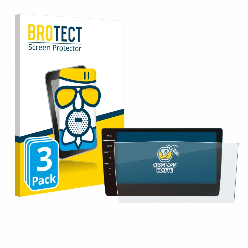 Front side of a product packaging with the brand logo BROTECT. Next to it is the device Volkswagen T6.1 California 2021 Discov