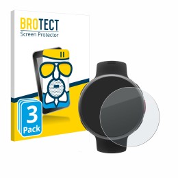 Parte frontal de un envase de producto con el logotipo de la marca BROTECT. Al lado se muestra el dispositivo Polar Vantage V2