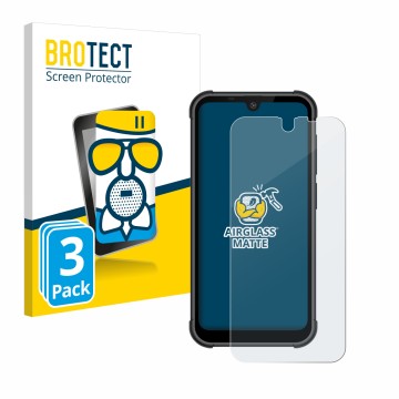Face avant d’un emballage produit avec le logo de la marque BROTECT. À côté, l’appareil Beafon MX1 est représenté avec la prot