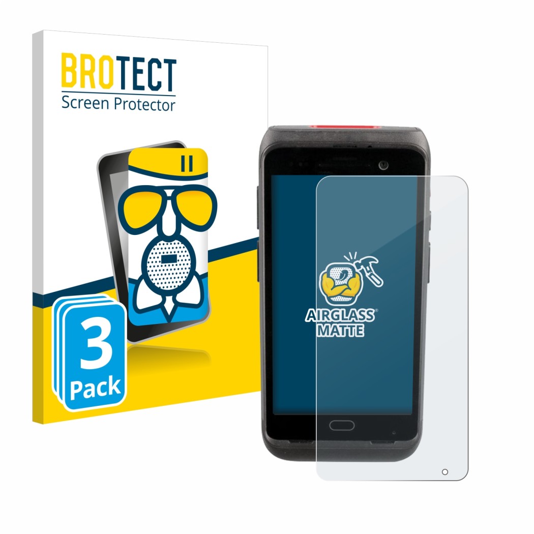 Vorderseite einer Produktverpackung mit dem Markenlogo BROTECT. Daneben ist das Gerät Honeywell CT40 XP mit dem zugehörigen Di