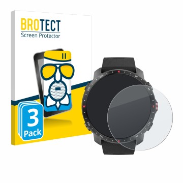 Vorderseite einer Produktverpackung mit dem Markenlogo BROTECT. Daneben ist das Gerät Polar Grit X Pro mit dem zugehörigen Dis