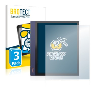 Face avant d’un emballage produit avec le logo de la marque BROTECT. À côté, l’appareil Boox Note Air 2 est représenté avec la