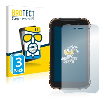 Face avant d’un emballage produit avec le logo de la marque BROTECT. À côté, l’appareil Doogee S35T est représenté avec la pro