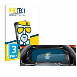 Front side of a product packaging with the brand logo BROTECT. Next to it is the device Volkswagen Polo 6 Digital Cockpit Pro 