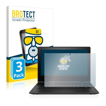 Parte frontal de un envase de producto con el logotipo de la marca BROTECT. Al lado se muestra el dispositivo HP Chromebook x3