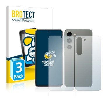 Parte frontale di una confezione del prodotto con il logo del marchio BROTECT. Accanto è raffigurato il dispositivo Samsung Ga
