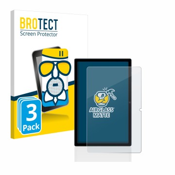 Vorderseite einer Produktverpackung mit dem Markenlogo BROTECT. Daneben ist das Gerät Blackview Tab 16 mit dem zugehörigen Dis