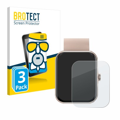 Front side of a product packaging with the brand logo BROTECT. Next to it is the device Mutoy Smartwatch 1.83