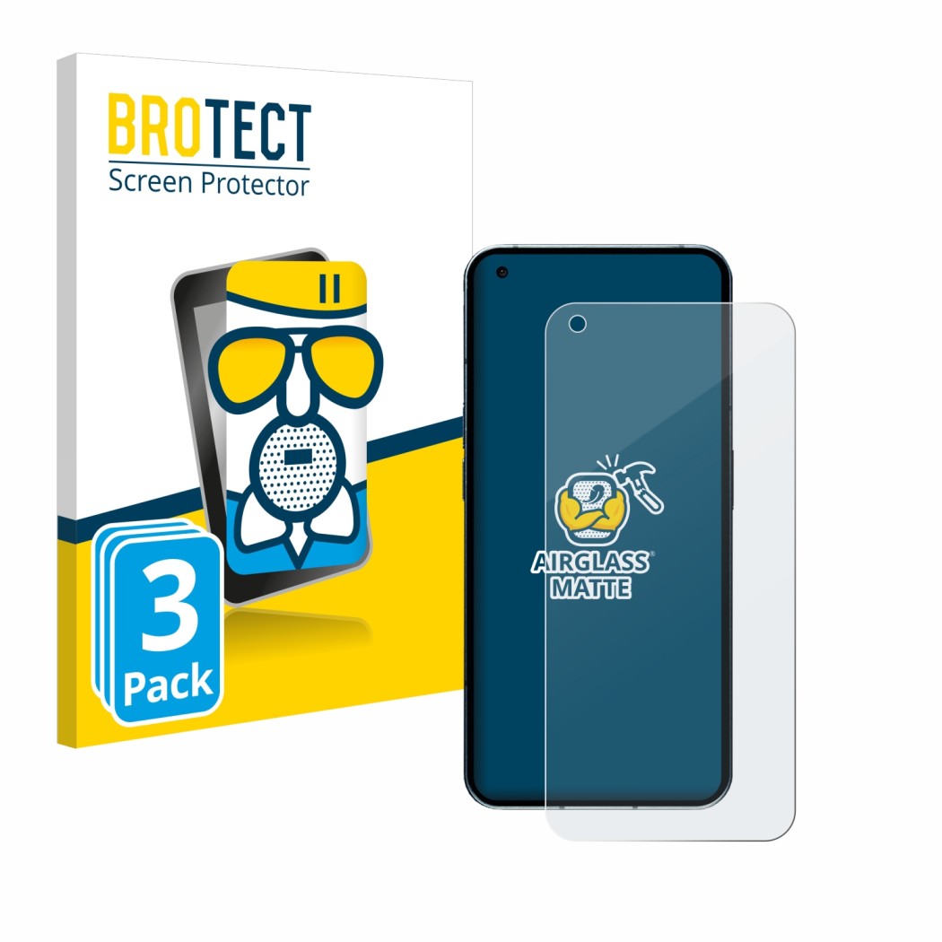 Front side of a product packaging with the brand logo BROTECT. Next to it is the device Nothing Phone (1) (case-friendly) show