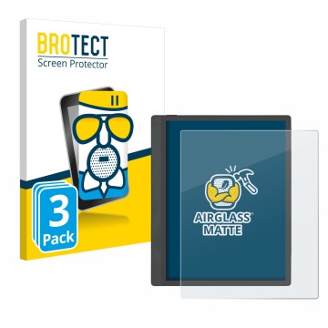 Vorderseite einer Produktverpackung mit dem Markenlogo BROTECT. Daneben ist das Gerät Boox Tab Ultra C Pro mit dem zugehörigen