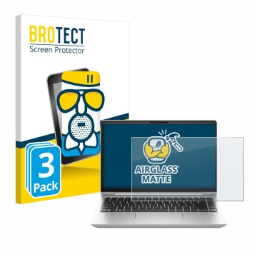 Parte frontale di una confezione del prodotto con il logo del marchio BROTECT. Accanto è raffigurato il dispositivo HP ProBook
