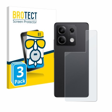 Vorderseite einer Produktverpackung mit dem Markenlogo BROTECT. Daneben ist das Gerät Xiaomi Redmi Note 13 Pro 5G (Rückseite) 