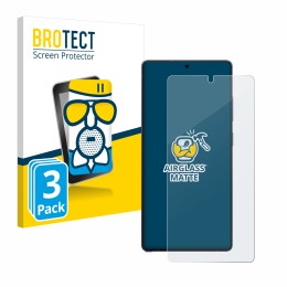 Parte frontal de un envase de producto con el logotipo de la marca BROTECT. Al lado se muestra el dispositivo Samsung Galaxy S