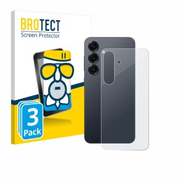 Parte frontal de un envase de producto con el logotipo de la marca BROTECT. Al lado se muestra el dispositivo Samsung Galaxy S
