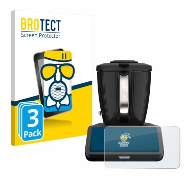 Front side of a product packaging with the brand logo BROTECT. Next to it is the device Vorwerk Thermomix TM7 shown with the c