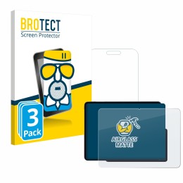 Parte frontal de un envase de producto con el logotipo de la marca BROTECT. Al lado se muestra el dispositivo OnePlus Pad 3 co