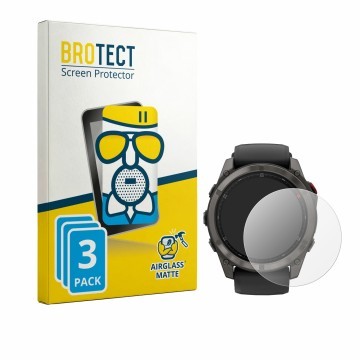 Front side of a product packaging with the brand logo BROTECT. Next to it is the device Garmin Fenix 8 Pro AMOLED (47 mm) show