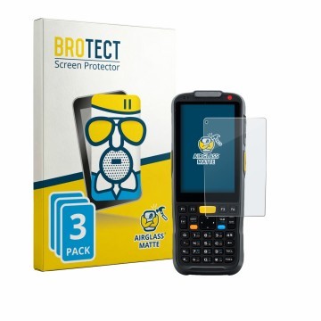 Parte frontale di una confezione del prodotto con il logo del marchio BROTECT. Accanto è raffigurato il dispositivo Newland PT