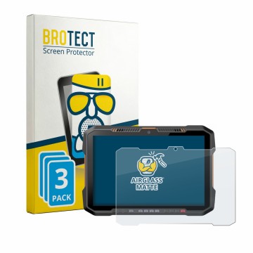 Vorderseite einer Produktverpackung mit dem Markenlogo BROTECT. Daneben ist das Gerät Newland Speedata SD100 Orion Plus mit de