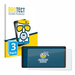 Vorderseite einer Produktverpackung mit dem Markenlogo BROTECT. Daneben ist das Gerät Shelly Wall Display X2 mit dem zugehörig