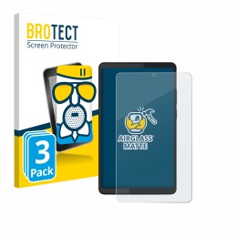 Front side of a product packaging with the brand logo BROTECT. Next to it is the device Lenovo Tab K9 shown with the correspon