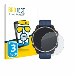 Face avant d’un emballage produit avec le logo de la marque BROTECT. À côté, l’appareil Garmin quatix 8 Pro (47 mm) est représ