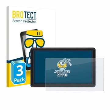 Vorderseite einer Produktverpackung mit dem Markenlogo BROTECT. Daneben ist das Gerät Feelworld FW568 V3 6
