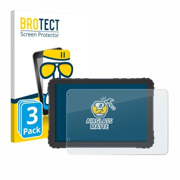 Parte frontal de un envase de producto con el logotipo de la marca BROTECT. Al lado se muestra el dispositivo DMD T880X 8