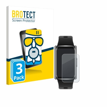 Face avant d’un emballage produit avec le logo de la marque BROTECT. À côté, l’appareil Huawei Band 11 Pro est représenté avec