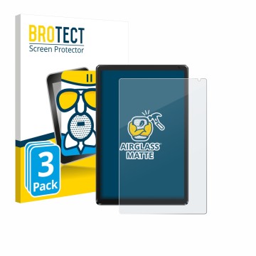 Vorderseite einer Produktverpackung mit dem Markenlogo BROTECT. Daneben ist das Gerät Ainmel AMLC12 10.1