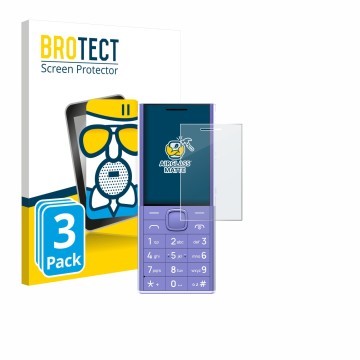 Parte frontale di una confezione del prodotto con il logo del marchio BROTECT. Accanto è raffigurato il dispositivo Nokia 150 