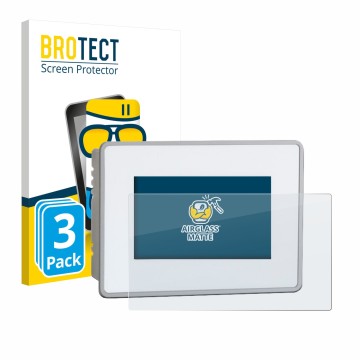 Vorderseite einer Produktverpackung mit dem Markenlogo BROTECT. Daneben ist das Gerät BUCHER automation JetView 1004 mit dem z