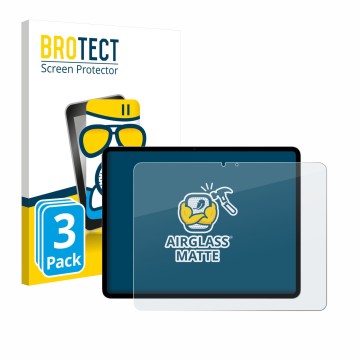 Vorderseite einer Produktverpackung mit dem Markenlogo BROTECT. Daneben ist das Gerät Apple iPad Air 13