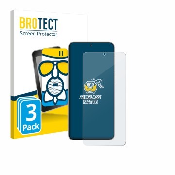 Parte frontal de un envase de producto con el logotipo de la marca BROTECT. Al lado se muestra el dispositivo Samsung Galaxy F