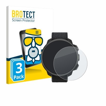 Parte frontal de un envase de producto con el logotipo de la marca BROTECT. Al lado se muestra el dispositivo Suunto Nautic S 