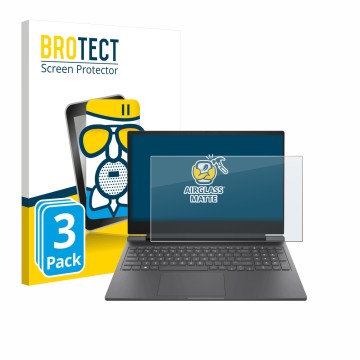 Vorderseite einer Produktverpackung mit dem Markenlogo BROTECT. Daneben ist das Gerät HP Victus 16-r0024nf mit dem zugehörigen