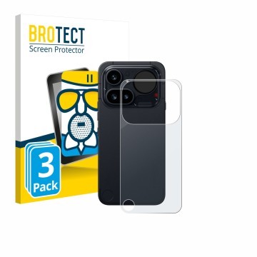Vorderseite einer Produktverpackung mit dem Markenlogo BROTECT. Daneben ist das Gerät Nothing Phone (4a) Pro (Rückseite) mit d