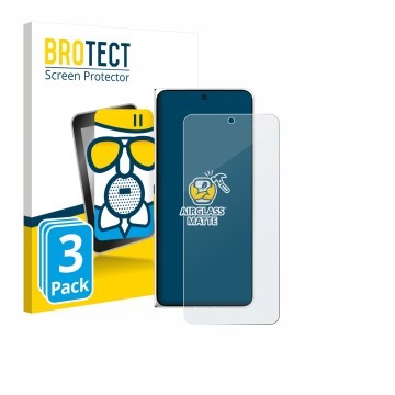 Front side of a product packaging with the brand logo BROTECT. Next to it is the device Oppo Find N6 shown with the correspond