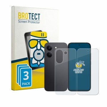 Parte frontal de un envase de producto con el logotipo de la marca BROTECT. Al lado se muestra el dispositivo Xiaomi Poco X8 P