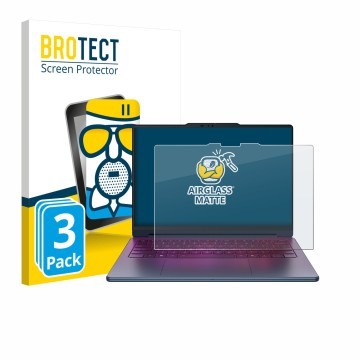 Vorderseite einer Produktverpackung mit dem Markenlogo BROTECT. Daneben ist das Gerät Lenovo Yoga 9i 2-in-1 Gen 11 Aura Editio